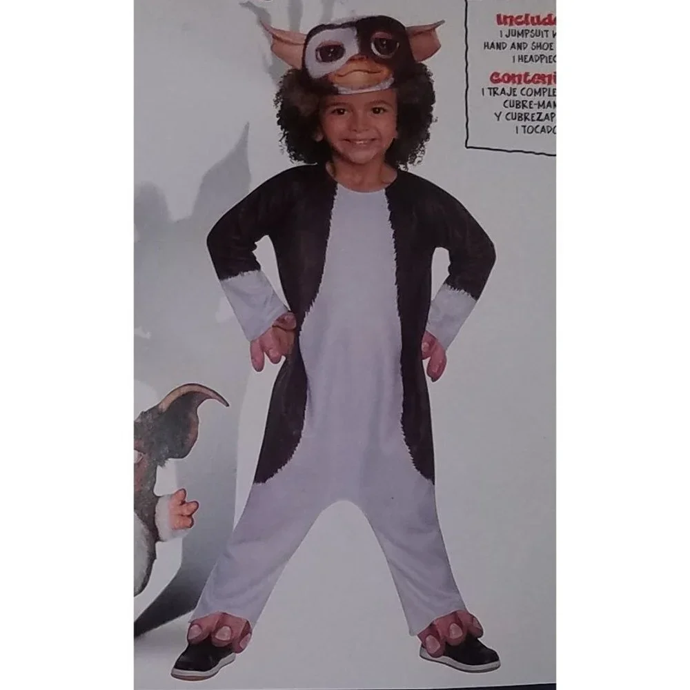 NEW Gizmo Gremlins Halloween Costume Toddler 3T/4T Jumpsuit Headpiece